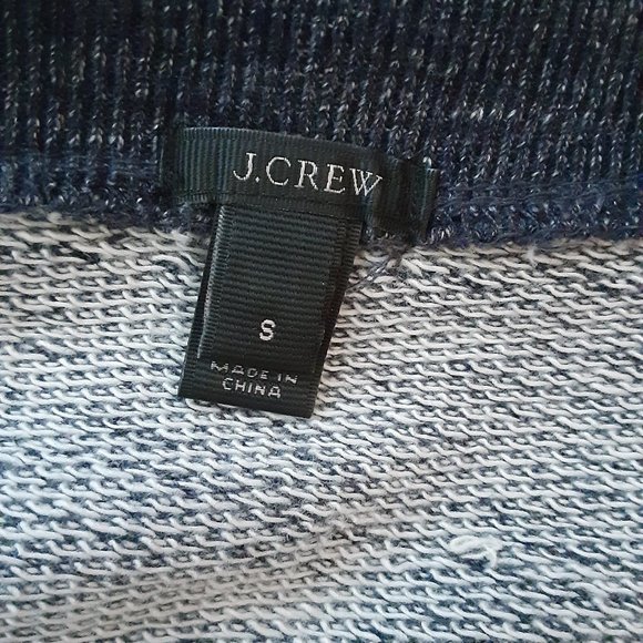 J. Crew Heathered Blue Rhinestone & Beaded Short Sleeve Cotton Sweatshirt - Picture 9 of 12